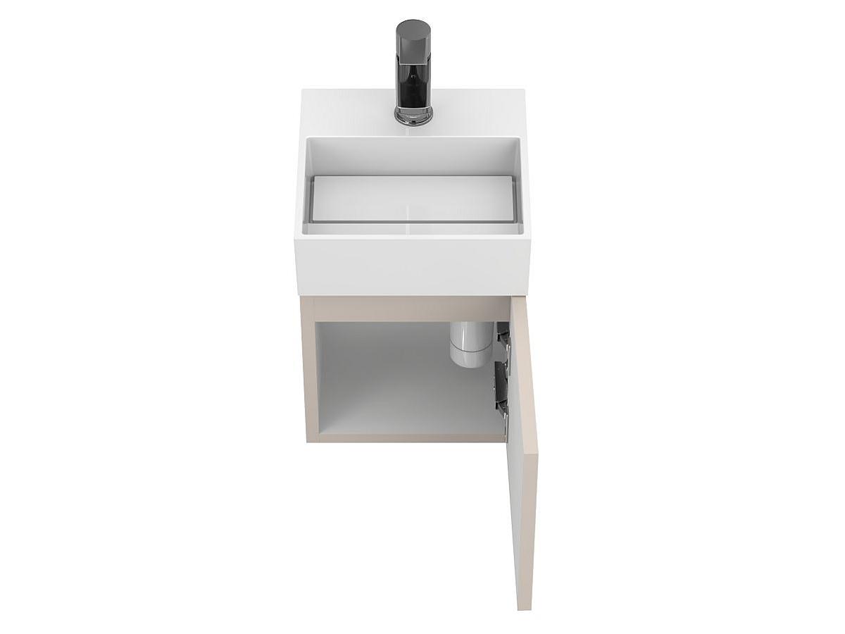 Тумба подвесная MINIMA серая с умывальником TONI 300