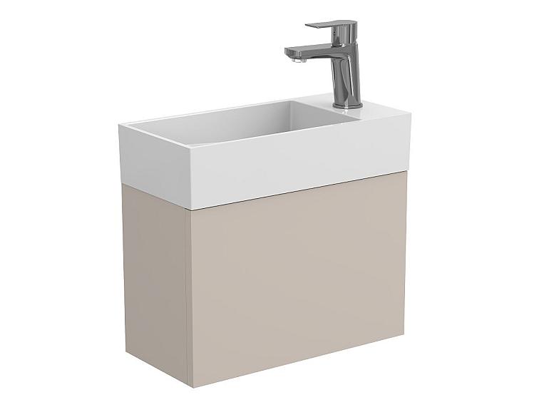 Тумба підвісна MINIMA сіра з умивальником TONI 450