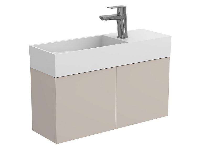 Тумба підвісна MINIMA сіра з умивальником TONI 650