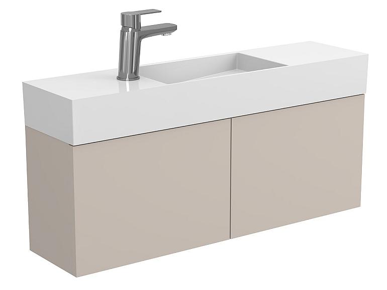 Тумба підвісна MINIMA сіра з умивальником TONI 850