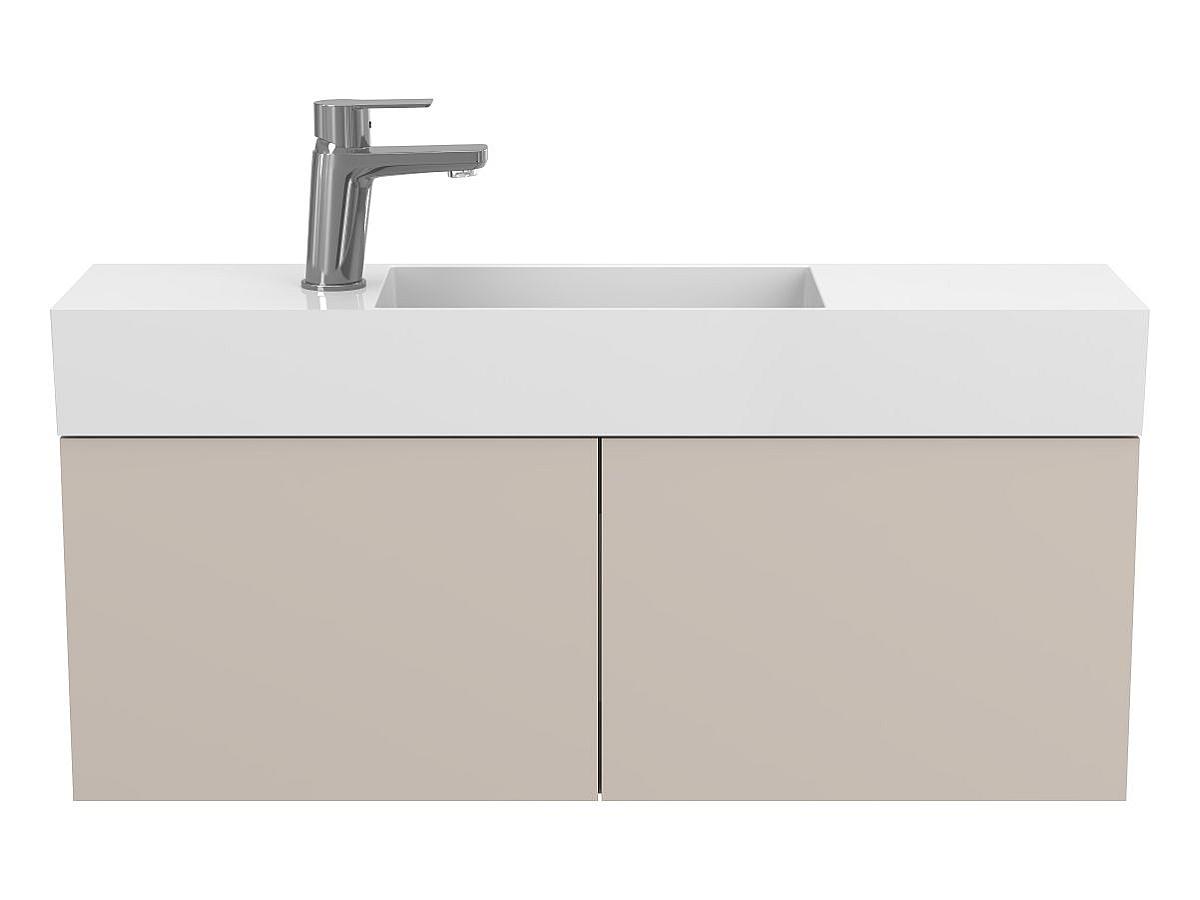 Тумба подвесная MINIMA серая с умывальником TONI 850