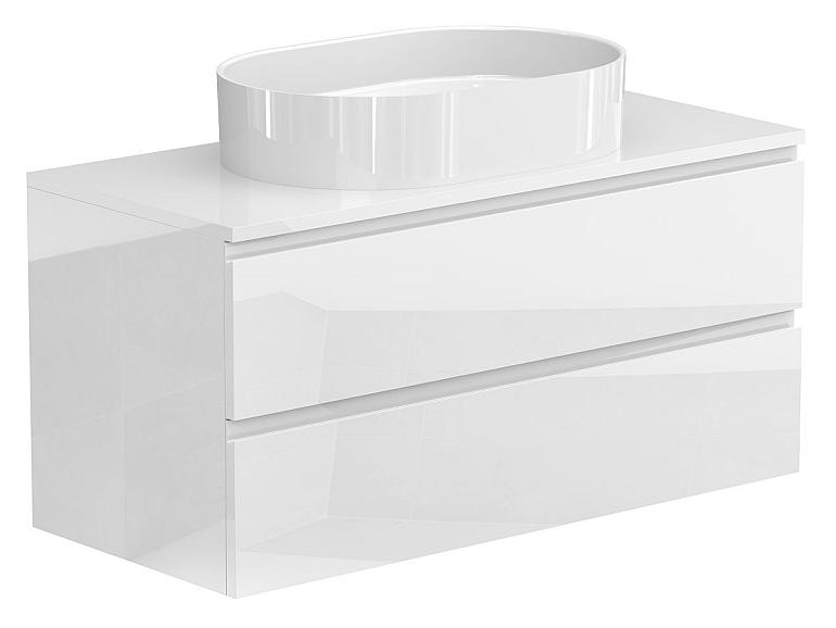 Тумба підвісна MONO 1000 Біла глянцева з умивальником KIRA