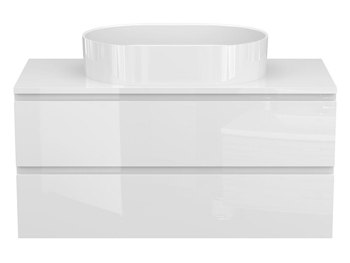 Тумба підвісна MONO 1000 Біла глянцева з умивальником KIRA