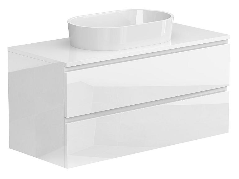 Тумба підвісна MONO 1000 Біла глянцева з умивальником SORRENTO