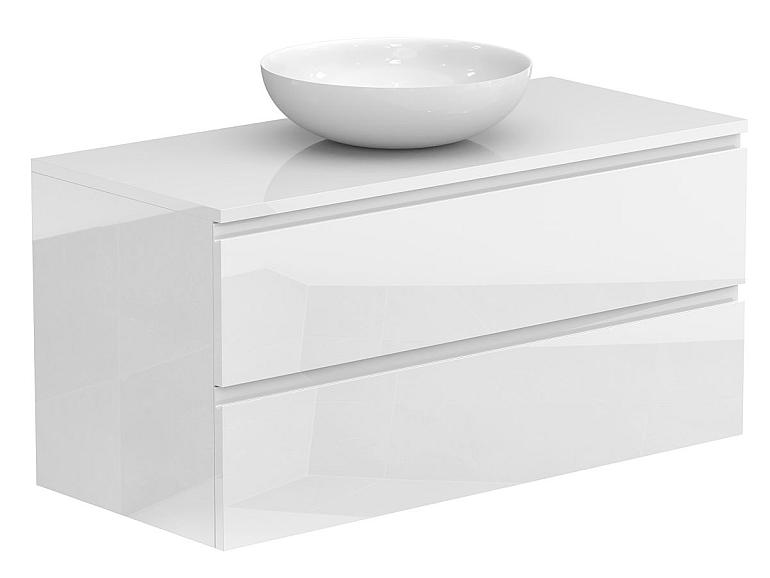 Тумба підвісна MONO 1000 Біла глянцева з умивальником TOBI