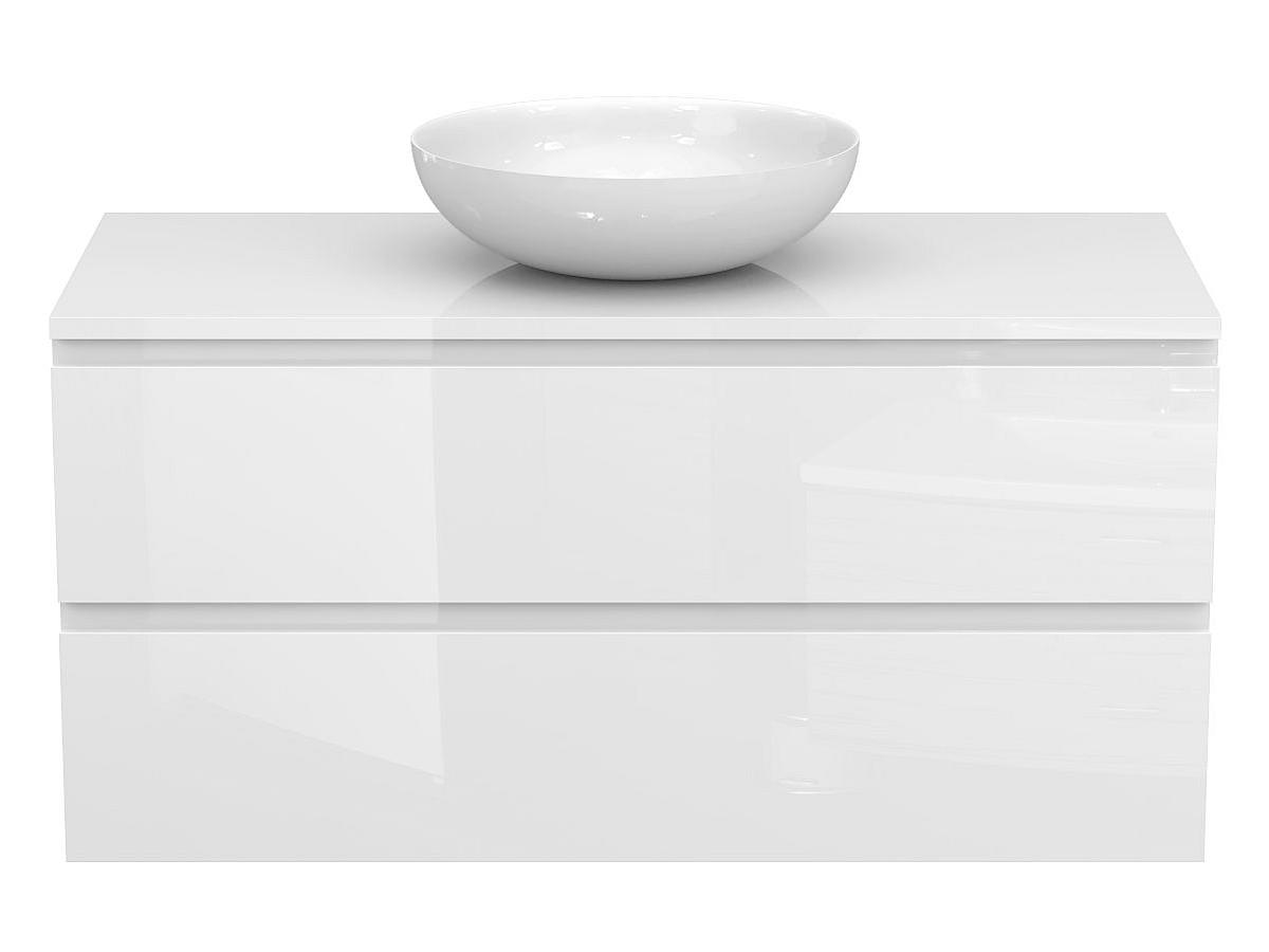 Тумба підвісна MONO 1000 Біла глянцева з умивальником TOBI