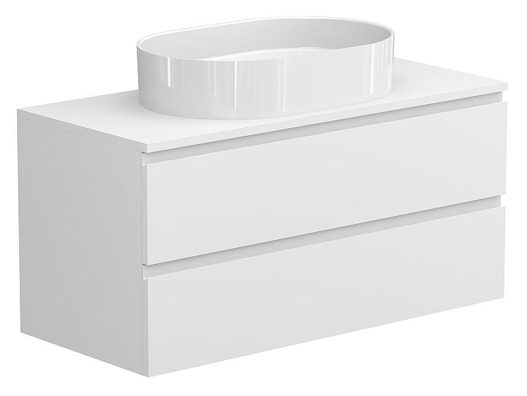 Тумба підвісна MONO 1000 Біла soft-touch з умивальником KIRA