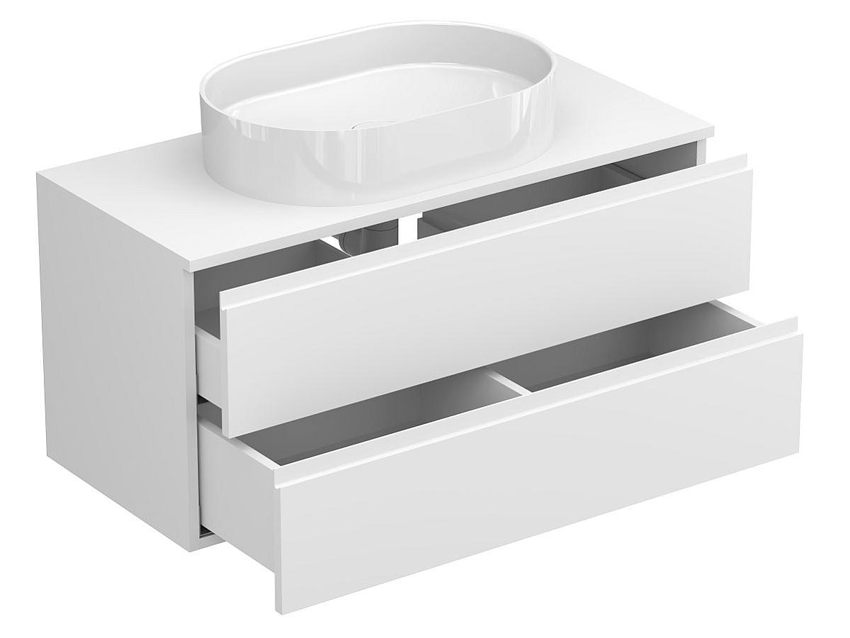 Тумба підвісна MONO 1000 Біла матова з умивальником KIRA