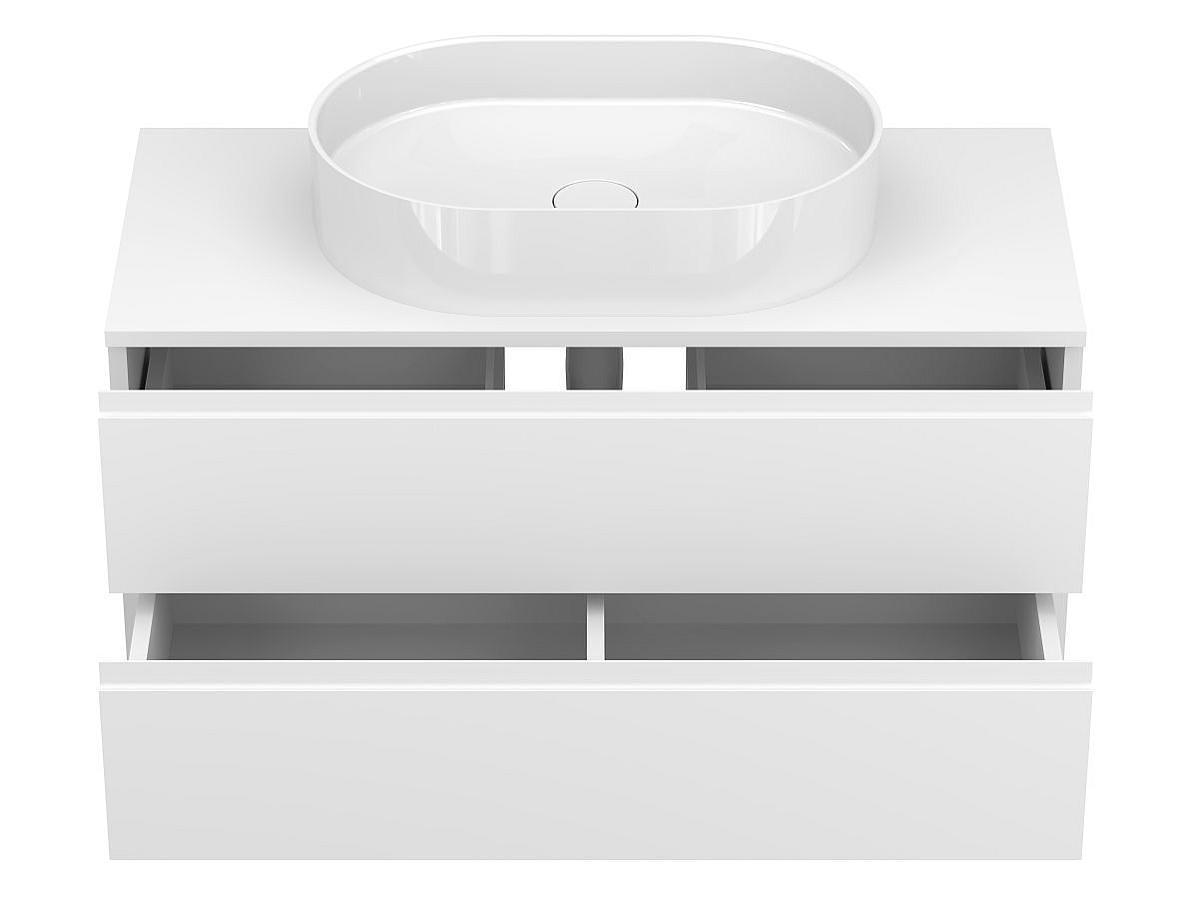 Тумба підвісна MONO 1000 Біла матова з умивальником KIRA