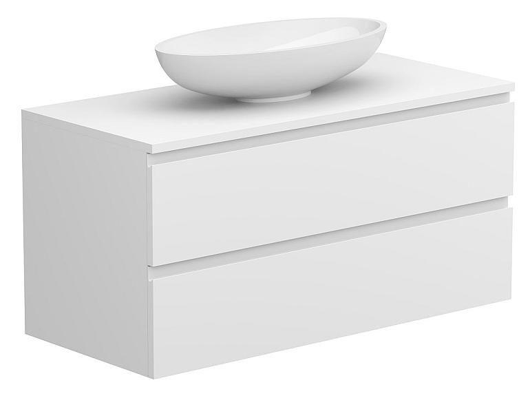 Тумба підвісна MONO 1000 Біла soft-touch з умивальником NICE