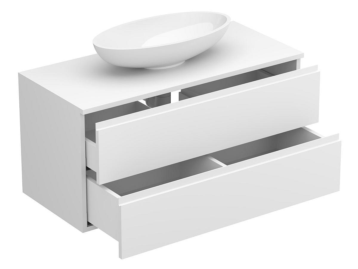 Тумба підвісна MONO 1000 Біла soft-touch з умивальником NICE