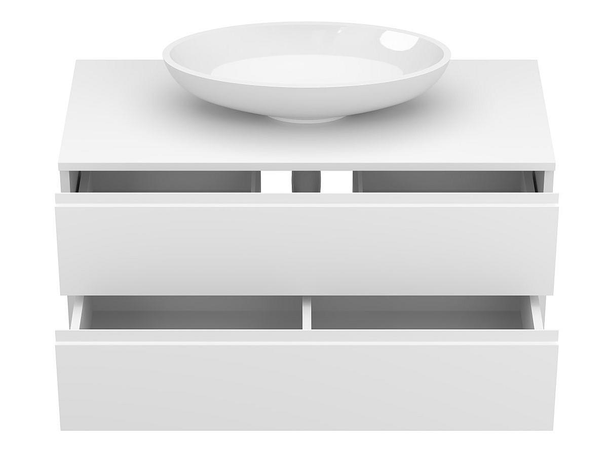 Тумба підвісна MONO 1000 Біла soft-touch з умивальником NICE