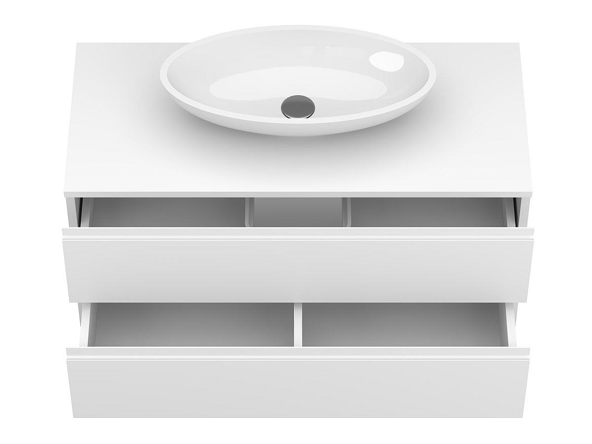 Тумба підвісна MONO 1000 Біла soft-touch з умивальником NICE