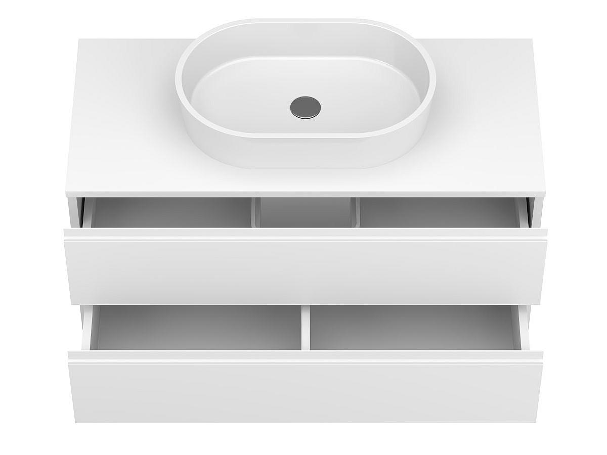 Тумба подвесная MONO 1000 Белая матовая з умивальником SORRENTO