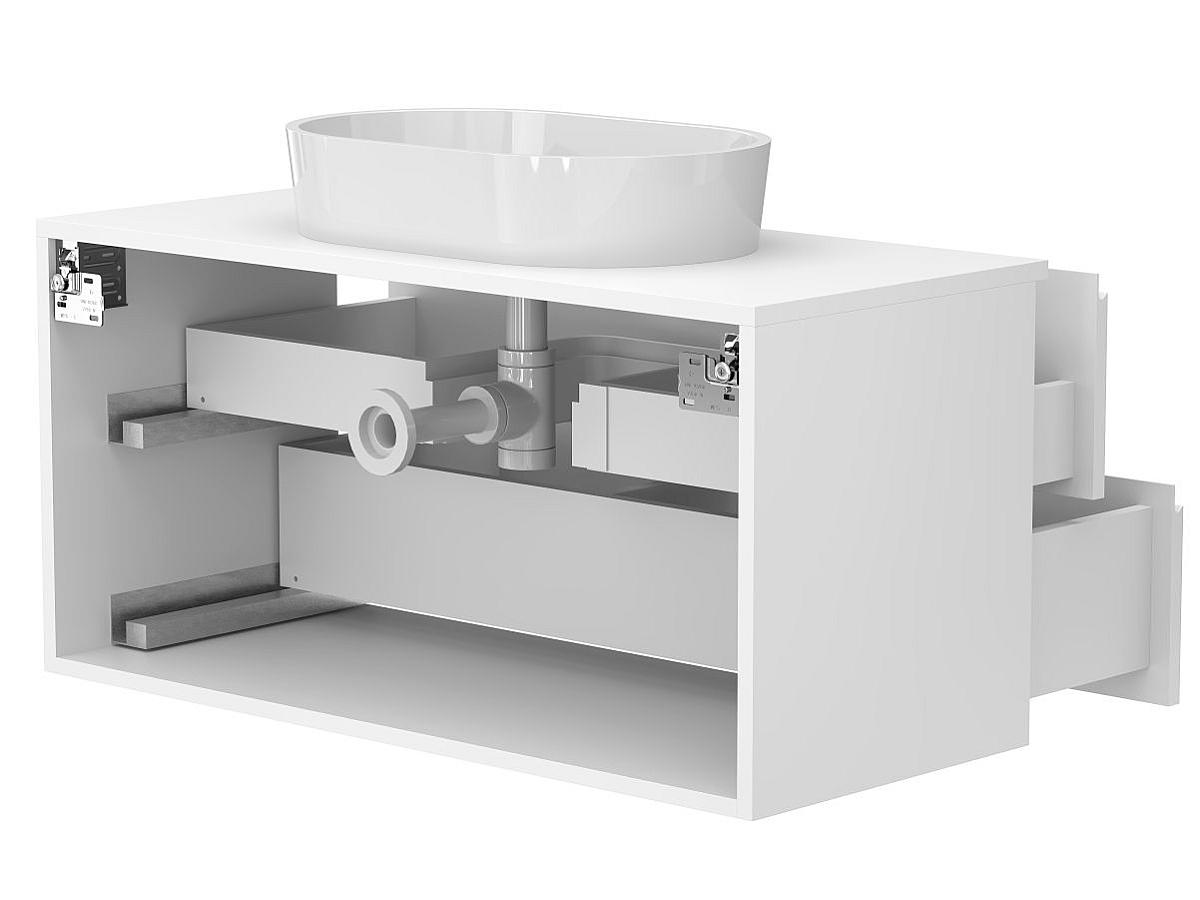 Тумба подвесная MONO 1000 Белая матовая з умивальником SORRENTO