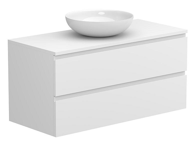 Тумба підвісна MONO 1000 Біла soft-touch з умивальником TOBI