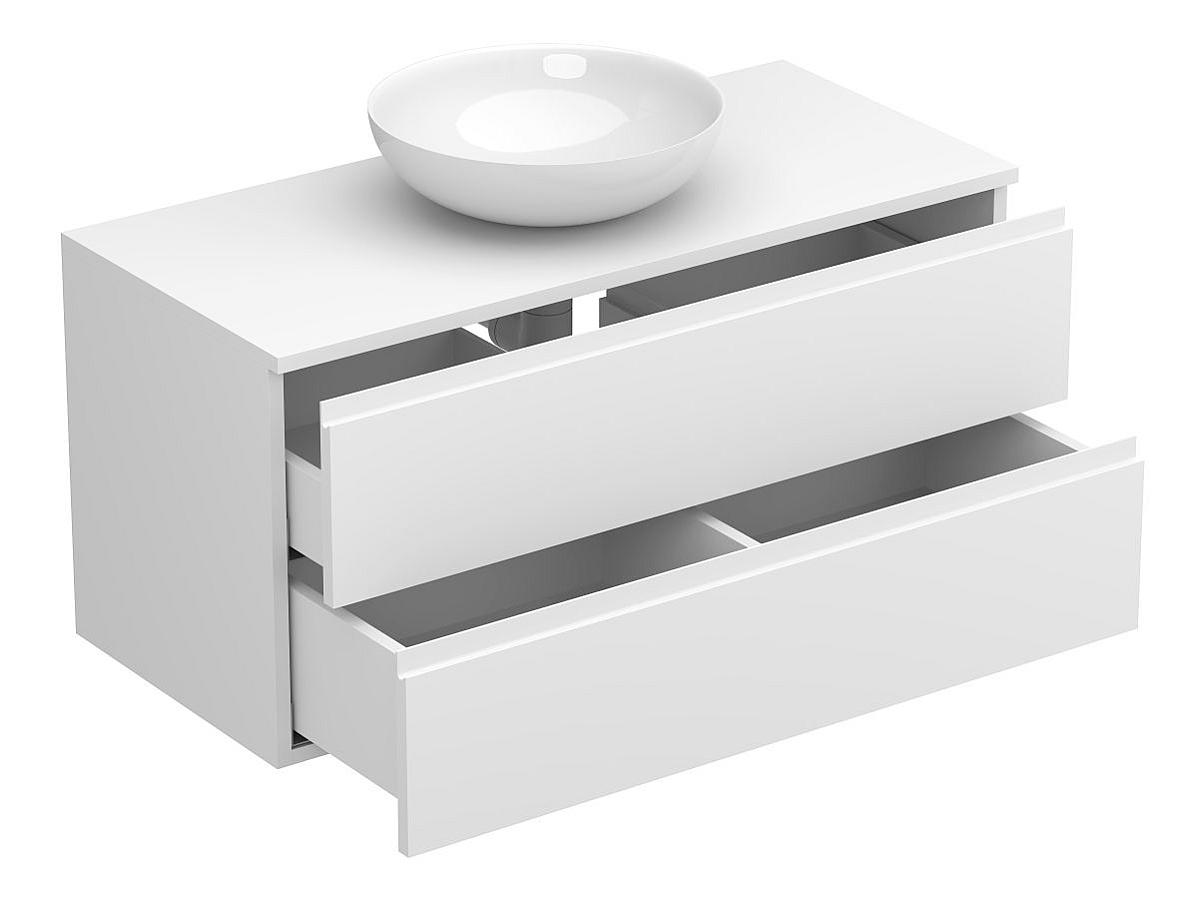 Тумба подвесная MONO 1000 Белая матовая з умивальником TOBI