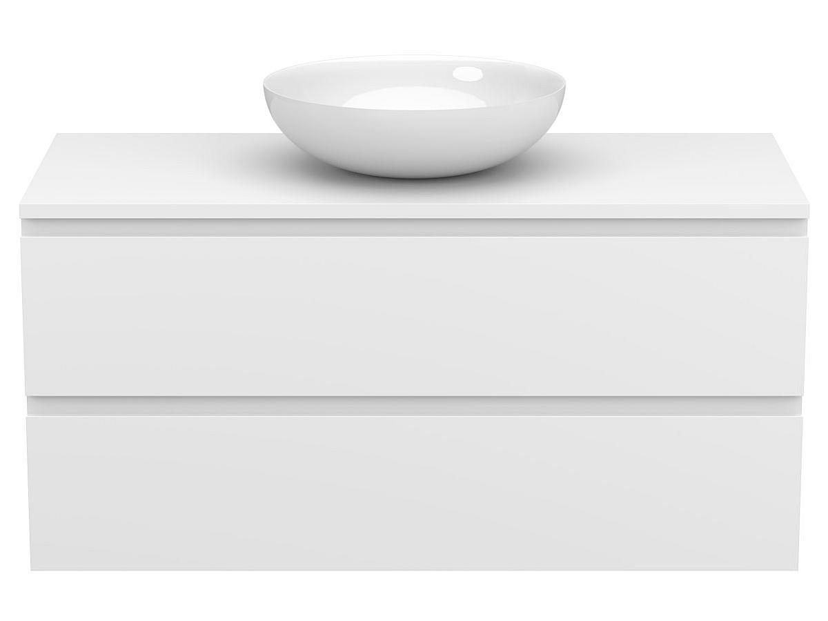 Тумба подвесная MONO 1000 Белая матовая з умивальником TOBI