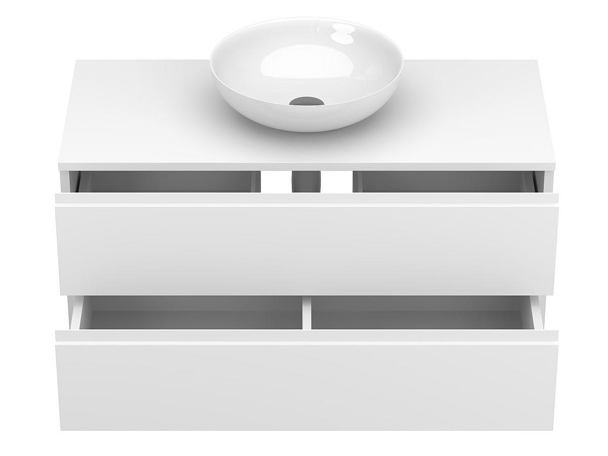Тумба подвесная MONO 1000 Белая матовая з умивальником TOBI