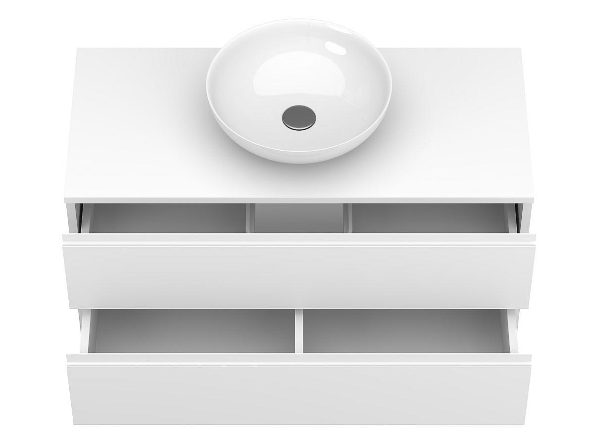 Тумба подвесная MONO 1000 Белая матовая з умивальником TOBI