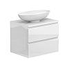 Тумба підвісна MONO 600 Біла глянцева з умивальником NICE