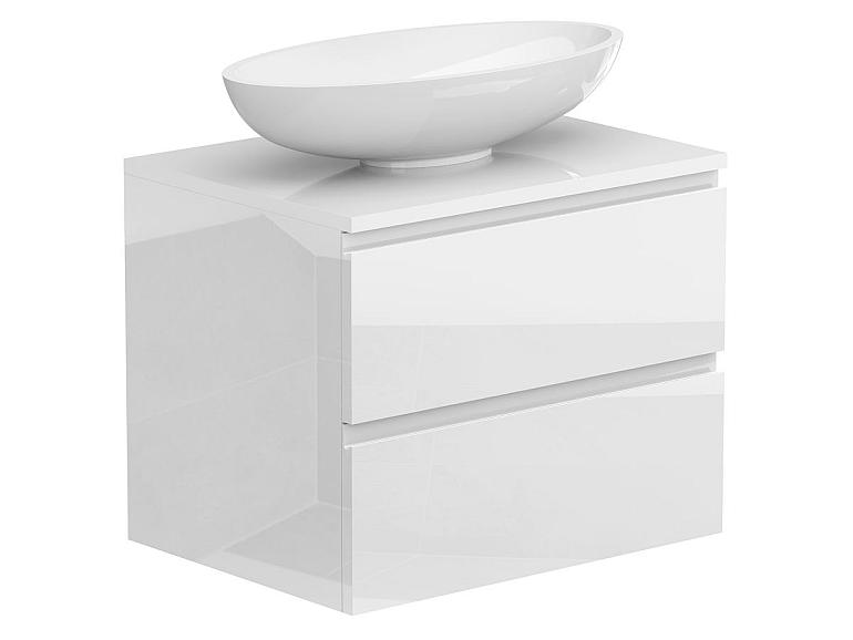 Тумба підвісна MONO 600 Біла глянцева з умивальником NICE