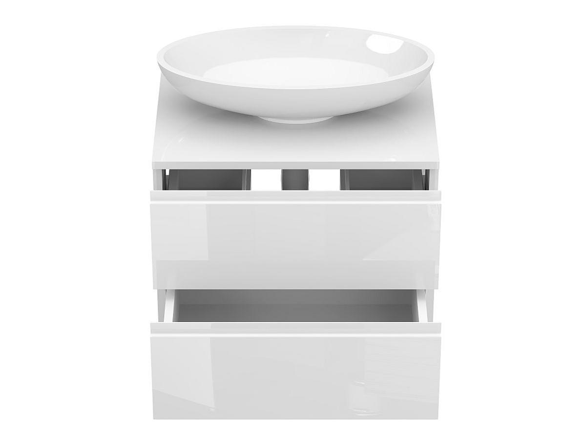 Тумба підвісна MONO 600 Біла глянцева з умивальником NICE