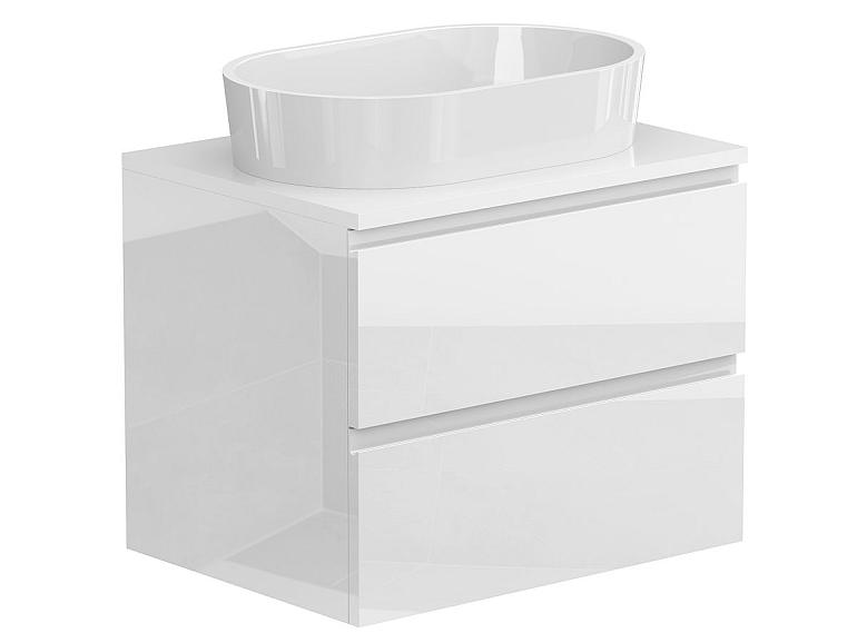Тумба підвісна MONO 600 Біла глянцева з умивальником SORRENTO
