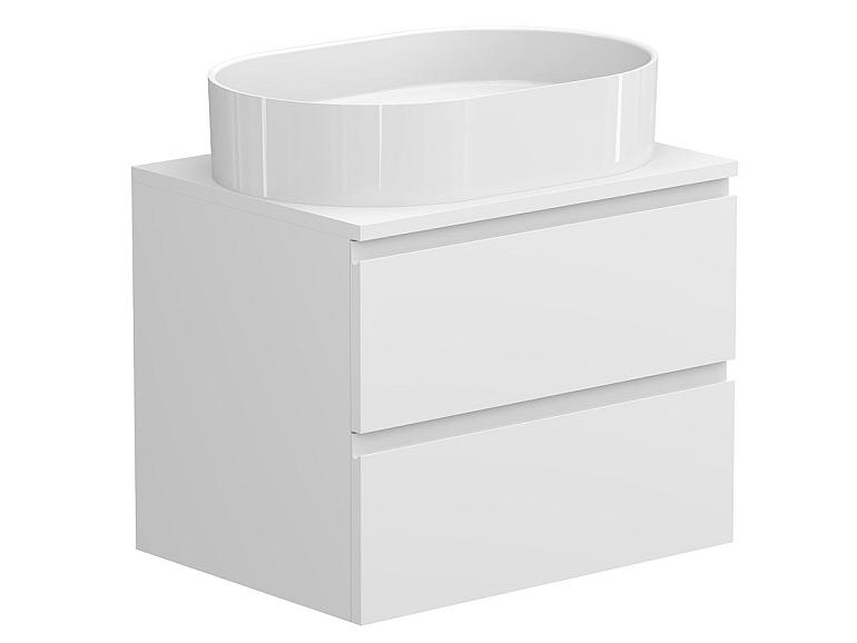 Тумба підвісна MONO 600 Біла матова з умивальником KIRA