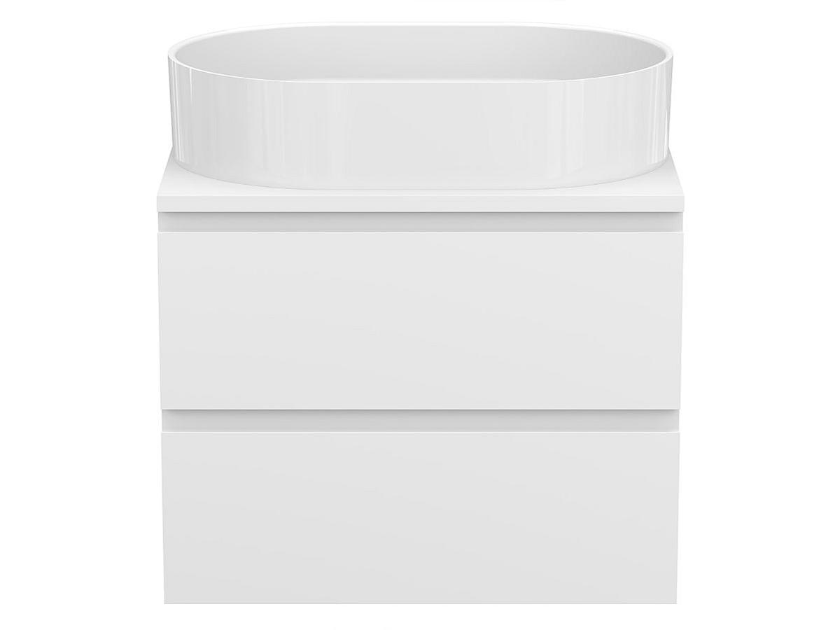 Тумба подвесная MONO 600 Белая soft-touch з умивальником KIRA