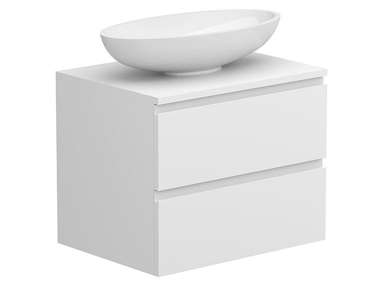 Тумба підвісна MONO 600 Біла матова з умивальником NICE