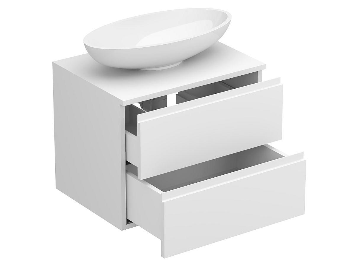 Тумба підвісна MONO 600 Біла матова з умивальником NICE