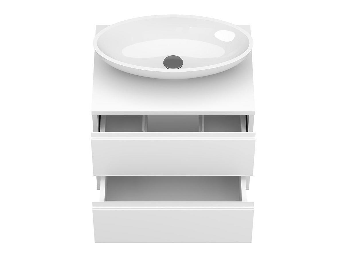 Тумба підвісна MONO 600 Біла матова з умивальником NICE