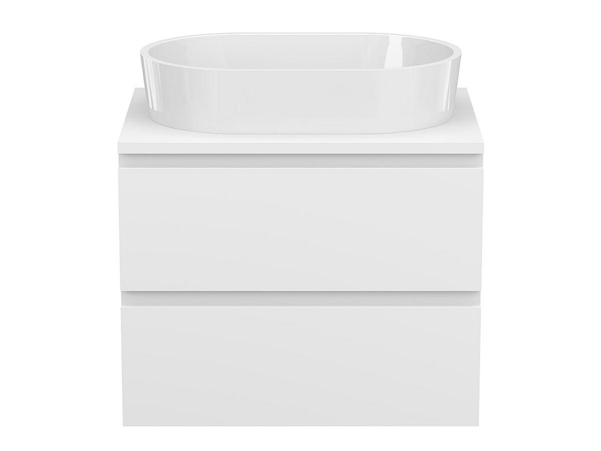 Тумба підвісна MONO 600 Біла soft-touch з умивальником SORRENTO