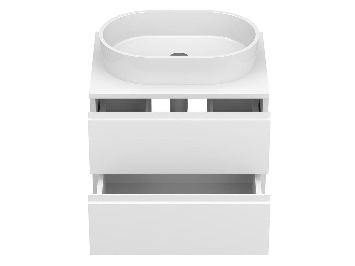 Тумба підвісна MONO 600 Біла soft-touch з умивальником SORRENTO