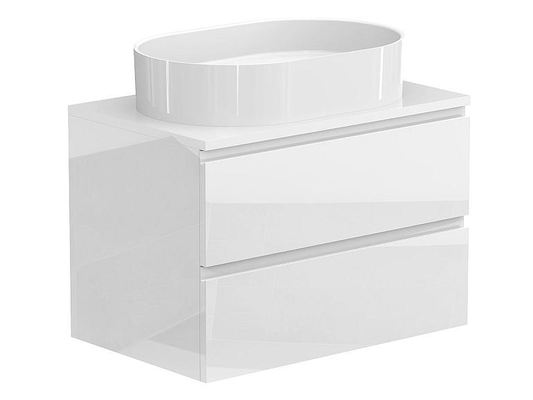 Тумба підвісна MONO 700 Біла глянцева з умивальником KIRA