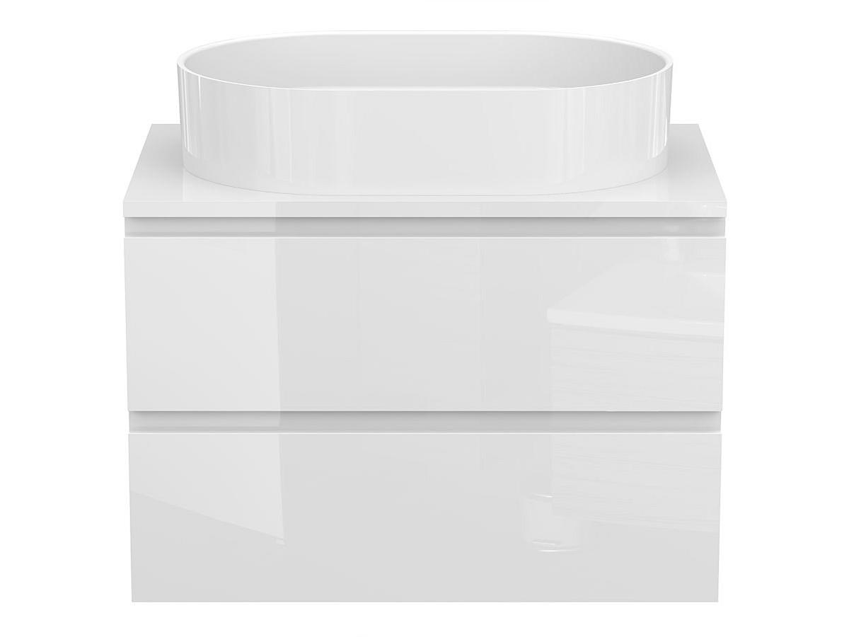 Тумба підвісна MONO 700 Біла глянцева з умивальником KIRA