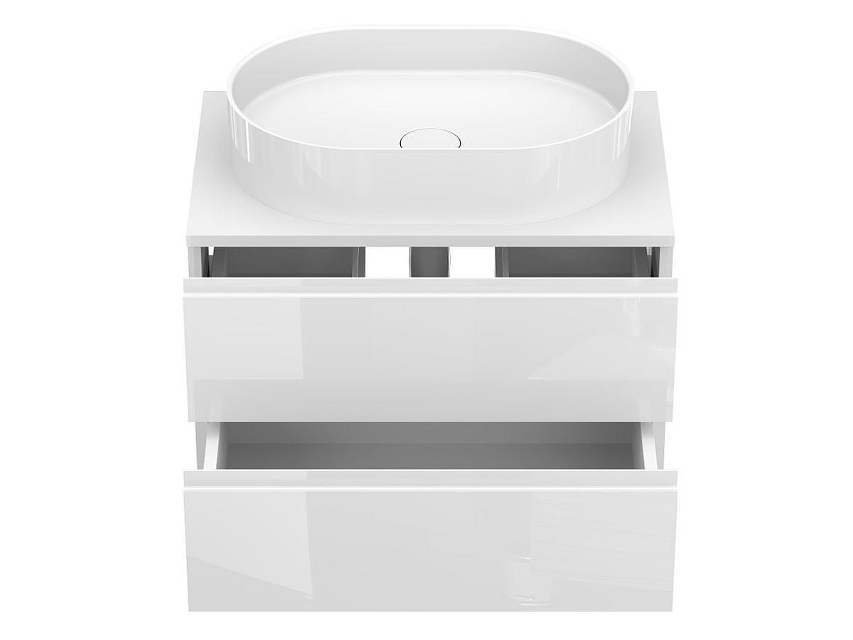 Тумба підвісна MONO 700 Біла глянцева з умивальником KIRA