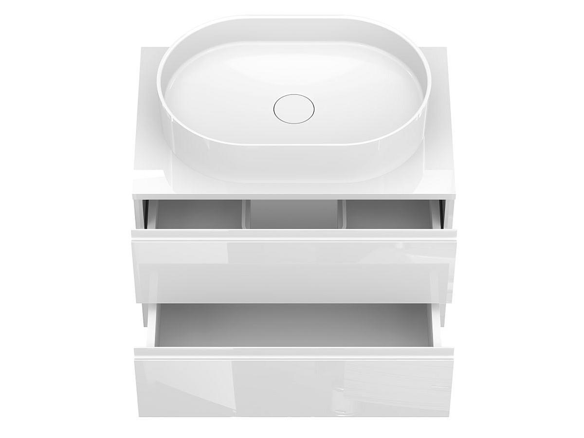 Тумба підвісна MONO 700 Біла глянцева з умивальником KIRA