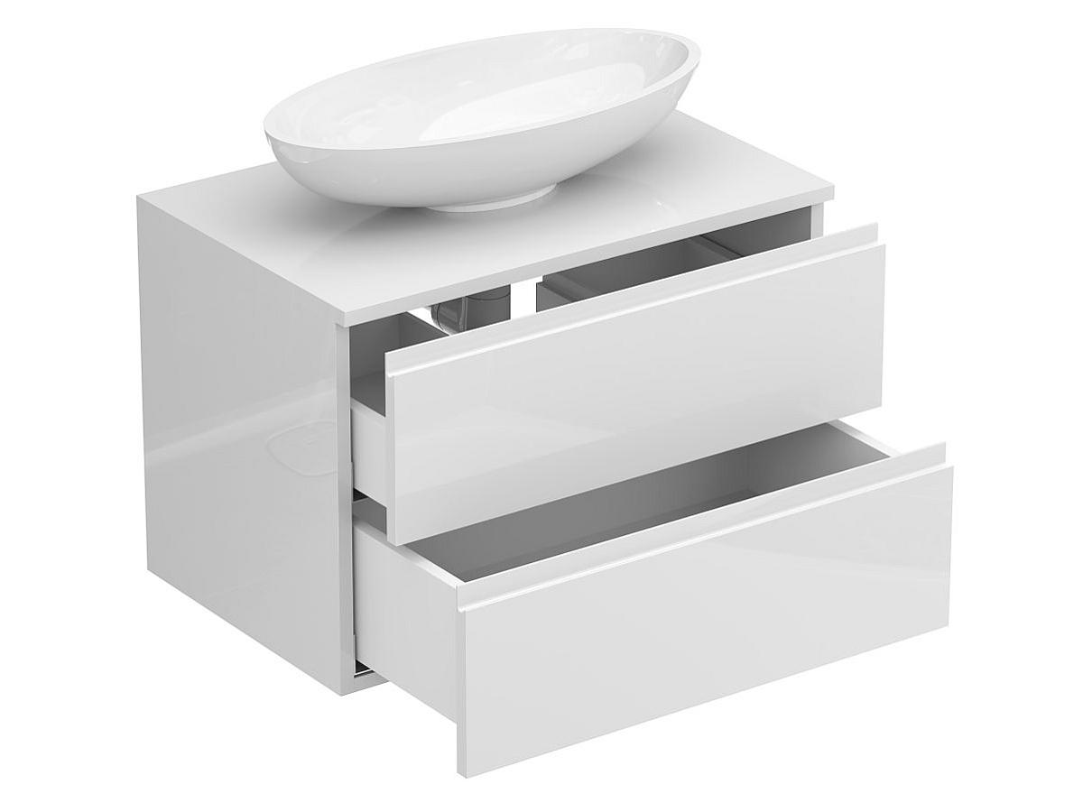 Тумба підвісна MONO 700 Біла глянцева з умивальником NICE