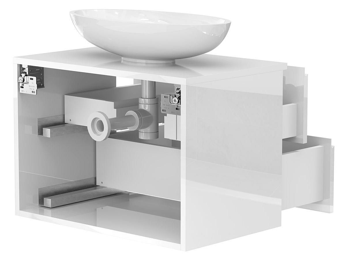 Тумба підвісна MONO 700 Біла глянцева з умивальником NICE