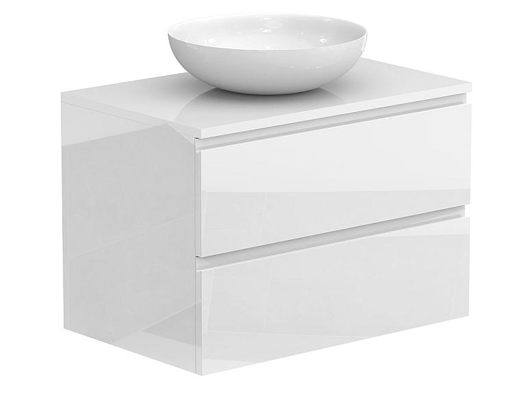 Тумба підвісна MONO 700 Біла глянцева з умивальником TOBI