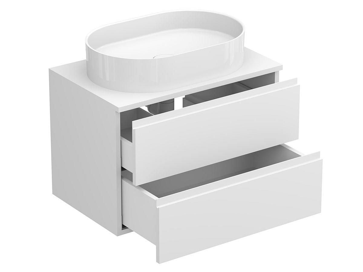Тумба подвесная MONO 700 Белая soft-touch з умивальником KIRA