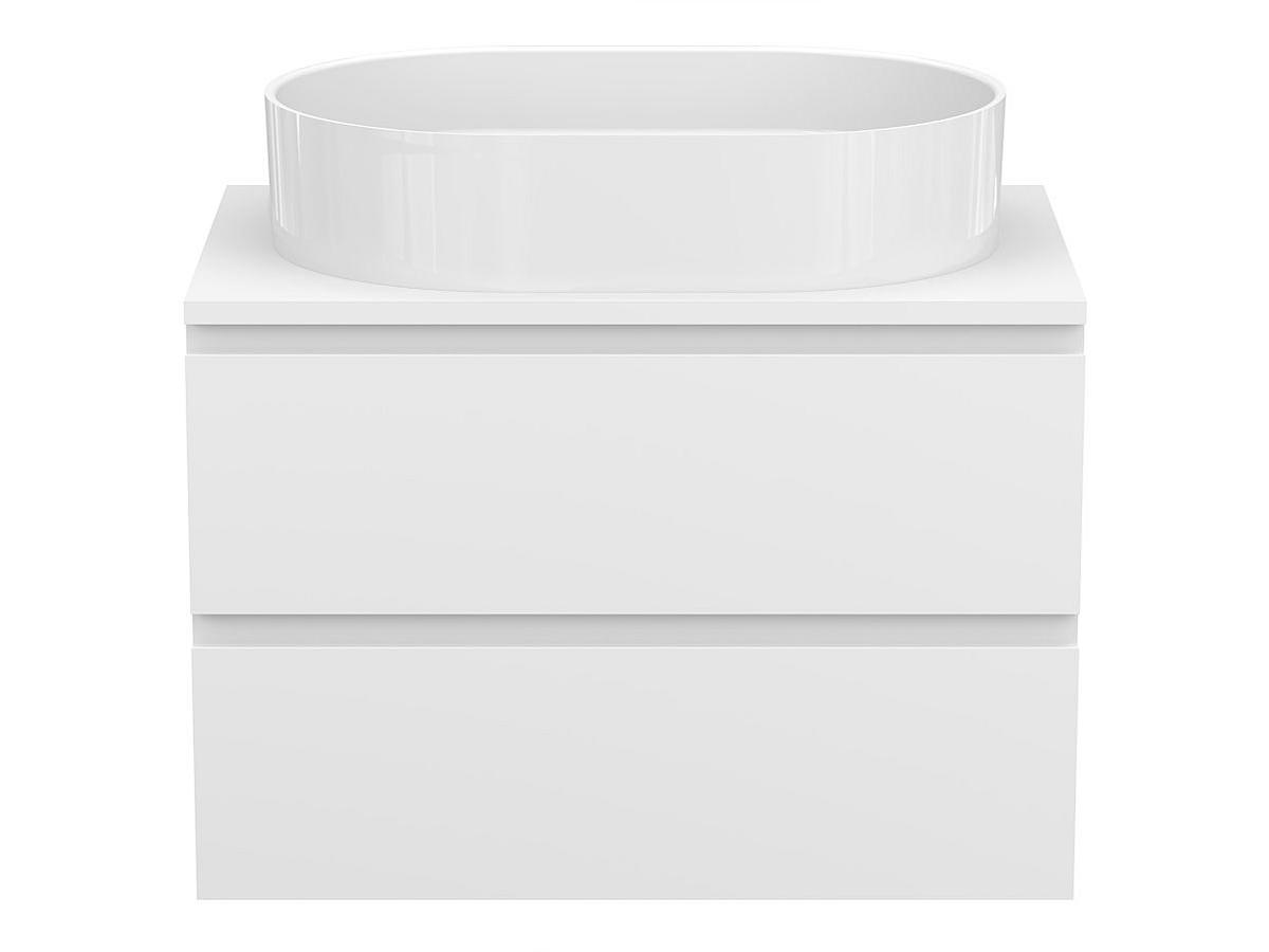 Тумба подвесная MONO 700 Белая soft-touch з умивальником KIRA