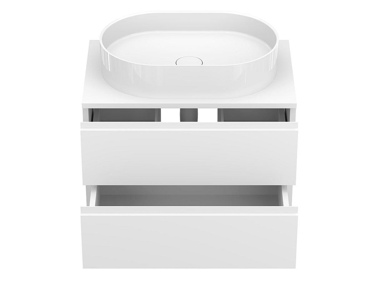 Тумба подвесная MONO 700 Белая soft-touch з умивальником KIRA