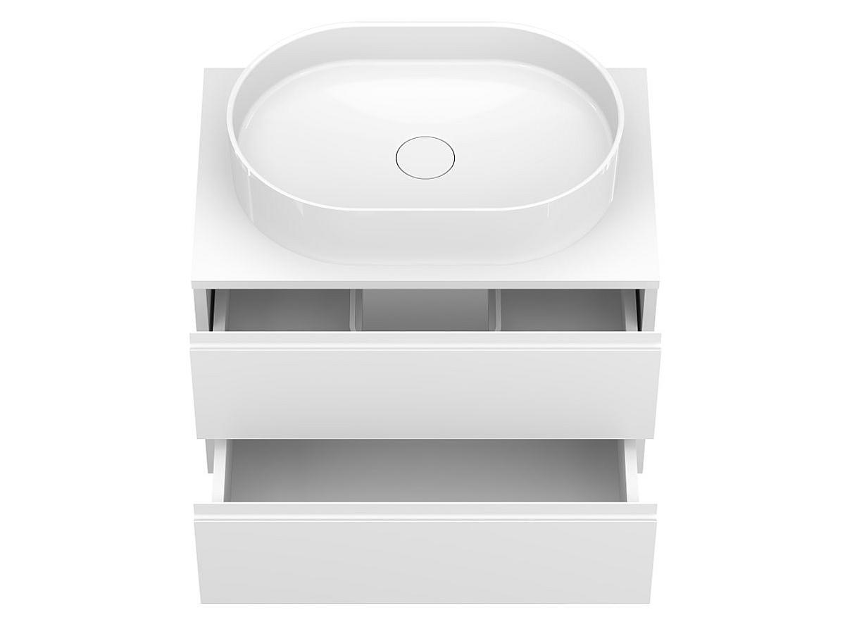 Тумба подвесная MONO 700 Белая soft-touch з умивальником KIRA