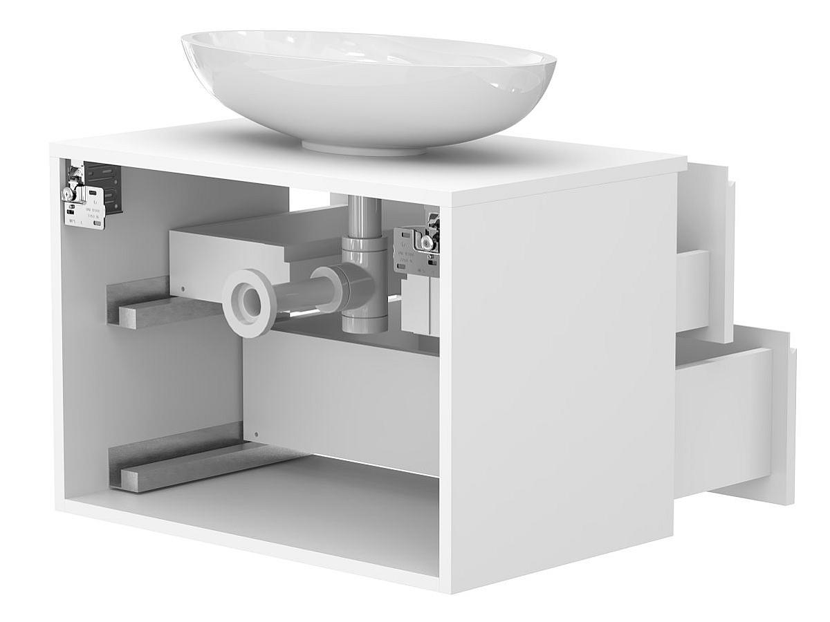 Тумба підвісна MONO 700 Біла матова з умивальником NICE
