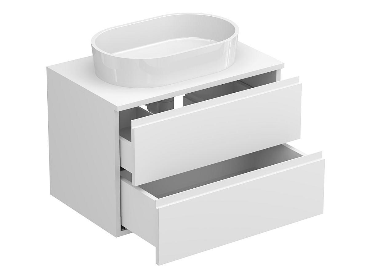Тумба підвісна MONO 700 Біла soft-touch з умивальником SORRENTO