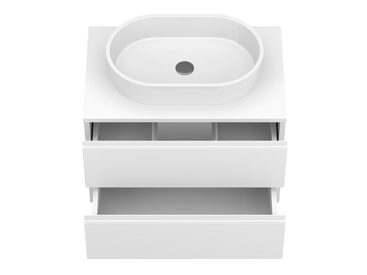 Тумба підвісна MONO 700 Біла soft-touch з умивальником SORRENTO