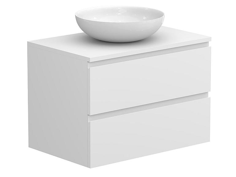 Тумба підвісна MONO 700 Біла матова з умивальником TOBI